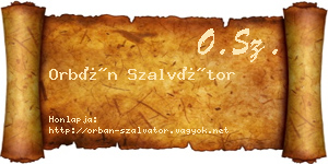 Orbán Szalvátor névjegykártya