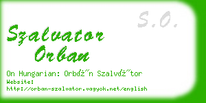 szalvator orban business card